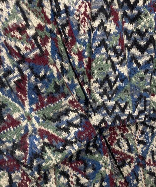 missoni（ミッソーニ）missoni (ミッソーニ) 総柄ロングコート ネイビー×ホワイト サイズ:44の古着・服飾アイテム