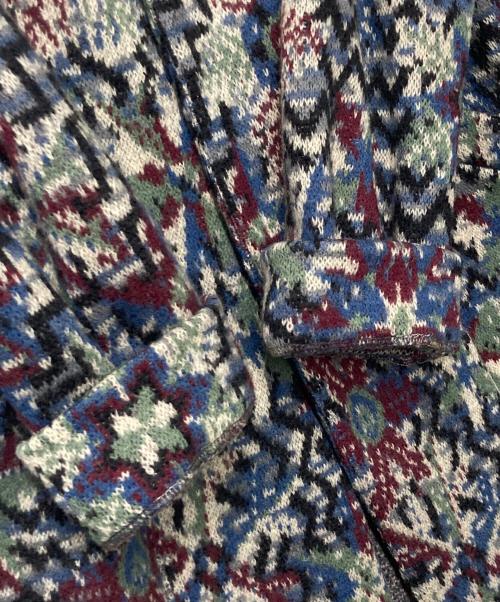 missoni（ミッソーニ）missoni (ミッソーニ) 総柄ロングコート ネイビー×ホワイト サイズ:44の古着・服飾アイテム