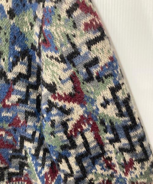 missoni（ミッソーニ）missoni (ミッソーニ) 総柄ロングコート ネイビー×ホワイト サイズ:44の古着・服飾アイテム