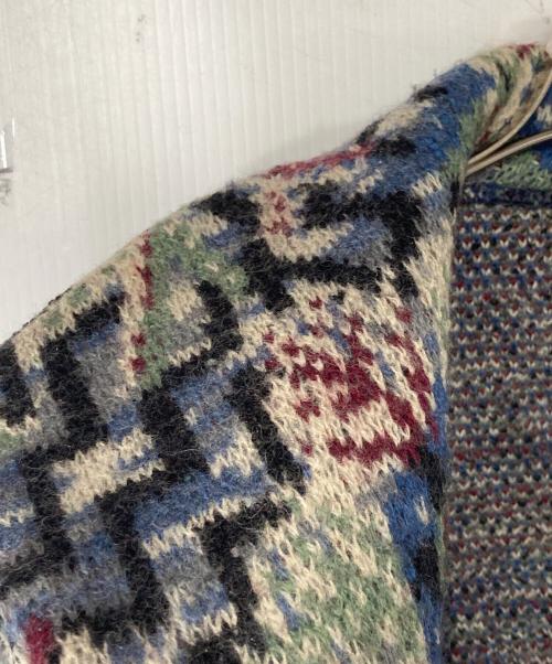 missoni（ミッソーニ）missoni (ミッソーニ) 総柄ロングコート ネイビー×ホワイト サイズ:44の古着・服飾アイテム