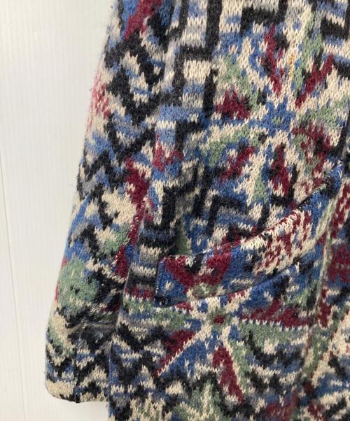 missoni（ミッソーニ）missoni (ミッソーニ) 総柄ロングコート ネイビー×ホワイト サイズ:44の古着・服飾アイテム