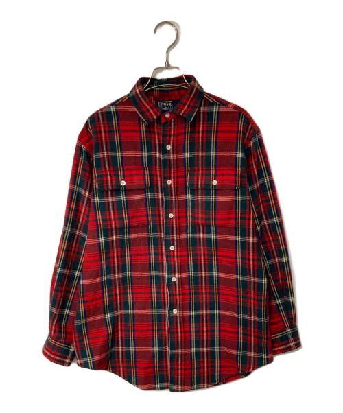 POLO RALPH LAUREN（ポロ・ラルフローレン）POLO RALPH LAUREN (ポロ・ラルフローレン) チェックウールシャツ レッド サイズ:Mの古着・服飾アイテム