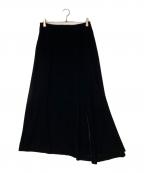 yohji yamamoto+noirヨウジヤマモトプリュスノアール）の古着「ベロアロングスカート」｜ブラック