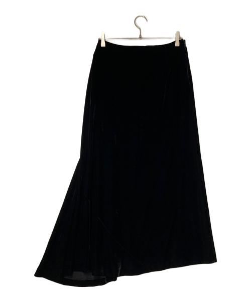 yohji yamamoto+noir（ヨウジヤマモトプリュスノアール）yohji yamamoto+noir (ヨウジヤマモトプリュスノアール) ベロアロングスカート ブラック サイズ:2の古着・服飾アイテム