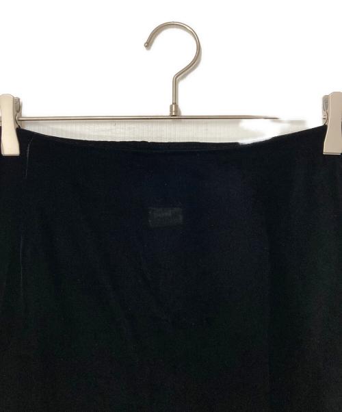 yohji yamamoto+noir（ヨウジヤマモトプリュスノアール）yohji yamamoto+noir (ヨウジヤマモトプリュスノアール) ベロアロングスカート ブラック サイズ:2の古着・服飾アイテム