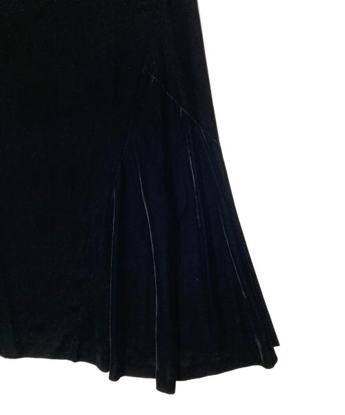 yohji yamamoto+noir（ヨウジヤマモトプリュスノアール）yohji yamamoto+noir (ヨウジヤマモトプリュスノアール) ベロアロングスカート ブラック サイズ:2の古着・服飾アイテム