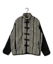 pexwear×ear PAPILLONNER（ペックスウェアー×イアパピヨネ）の古着「ear別注チャイナボアジャケット」｜ブラック×ホワイト