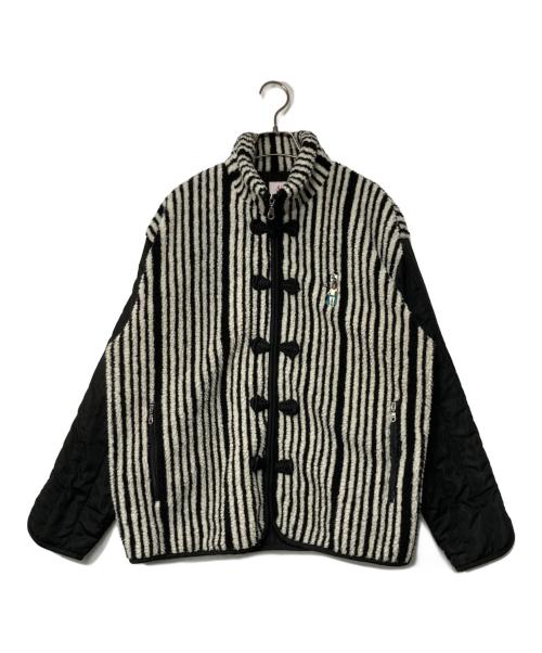 pexwear（ペックスウェアー）pexwear (ペックスウェアー) ear PAPILLONNER (イアパピヨネ) ear別注チャイナボアジャケット ブラック×ホワイト サイズ:FREEの古着・服飾アイテム