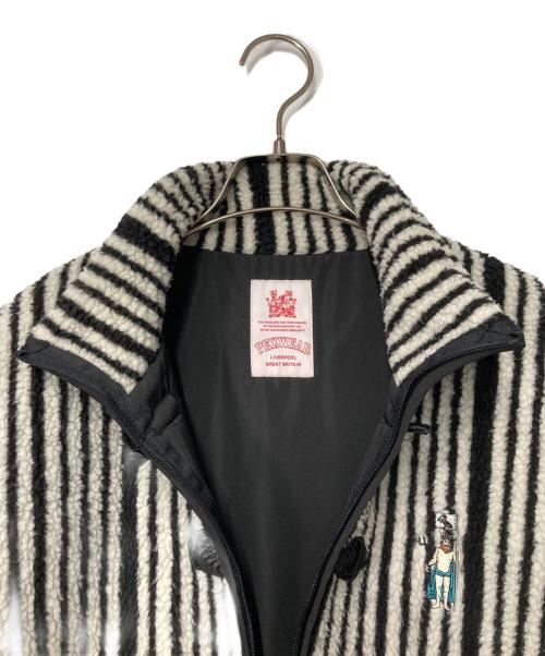 pexwear（ペックスウェアー）pexwear (ペックスウェアー) ear PAPILLONNER (イアパピヨネ) ear別注チャイナボアジャケット ブラック×ホワイト サイズ:FREEの古着・服飾アイテム