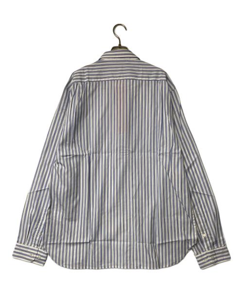 BEAUTILITIES（ビューティリティーズ）BEAUTILITIES (ビューティリティーズ) ストライプジップシャツ ホワイト×ブルー サイズ:2XLの古着・服飾アイテム