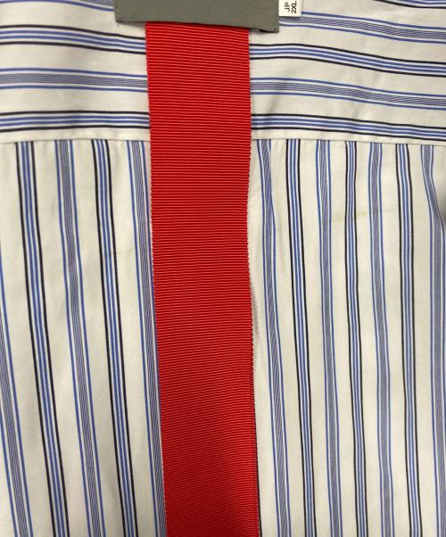 BEAUTILITIES（ビューティリティーズ）BEAUTILITIES (ビューティリティーズ) ストライプジップシャツ ホワイト×ブルー サイズ:2XLの古着・服飾アイテム