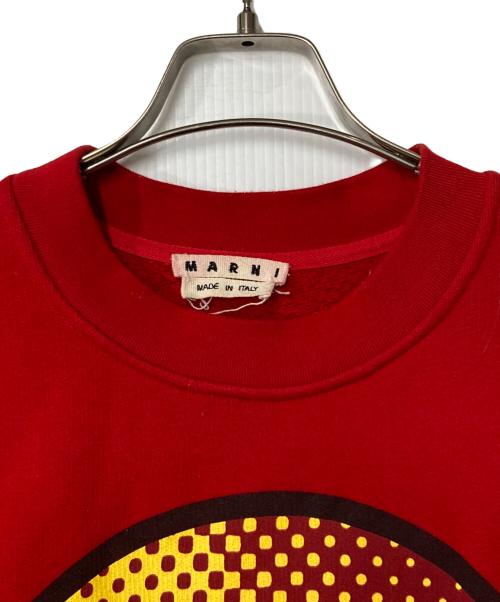 MARNI（マルニ）MARNI (マルニ) SMILEY FACE (スマイリーフェイス) オーバーサイズスウェットシャツ レッド サイズ:46の古着・服飾アイテム