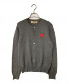 PLAY COMME des GARCONSプレイコムデギャルソン）の古着「ハートワッペンカーディガン」｜グレー