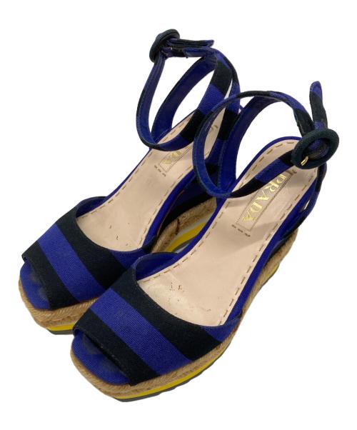 PRADA（プラダ）PRADA (プラダ) エスパドリーユ パープル×ブラック サイズ:36の古着・服飾アイテム