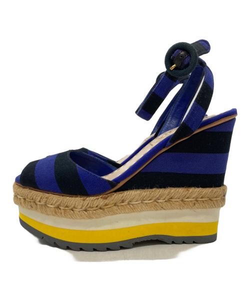 PRADA（プラダ）PRADA (プラダ) エスパドリーユ パープル×ブラック サイズ:36の古着・服飾アイテム