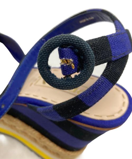 PRADA（プラダ）PRADA (プラダ) エスパドリーユ パープル×ブラック サイズ:36の古着・服飾アイテム