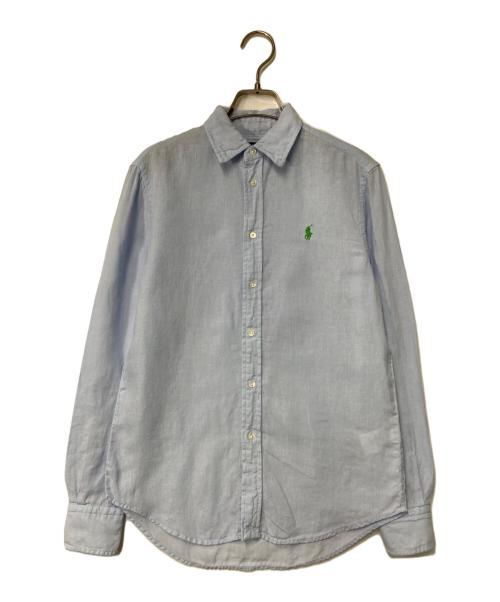 POLO RALPH LAUREN（ポロ・ラルフローレン）POLO RALPH LAUREN (ポロ・ラルフローレン) ポニー刺繍 リネンシャツ ブルー サイズ:XSの古着・服飾アイテム