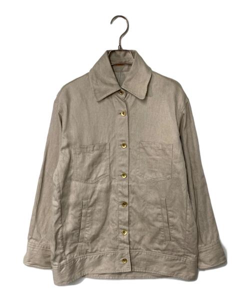 MUSE de Deuxieme Classe（ミューズ ドゥーズィエム クラス）MUSE de Deuxieme Classe (ミューズ ドゥーズィエム クラス) LINEN CHINO Gジャケット ベージュ サイズ:FREEの古着・服飾アイテム