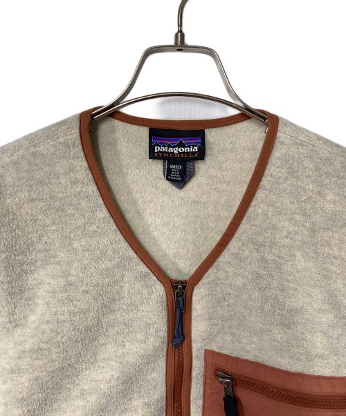 Patagonia（パタゴニア）Patagonia (パタゴニア) シンチラ・カーディガン ベージュ×ブラウン サイズ:Sの古着・服飾アイテム