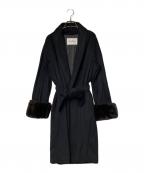 MaxMaraマックスマーラ）の古着「ベルテッドキャメルガウンコート」｜ブラック