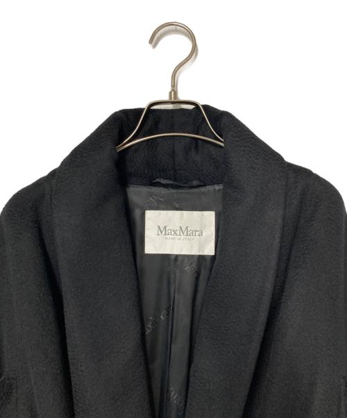 MaxMara（マックスマーラ）MaxMara (マックスマーラ) ベルテッドキャメルガウンコート ブラック サイズ:FB 42/MEX 32/J 44の古着・服飾アイテム