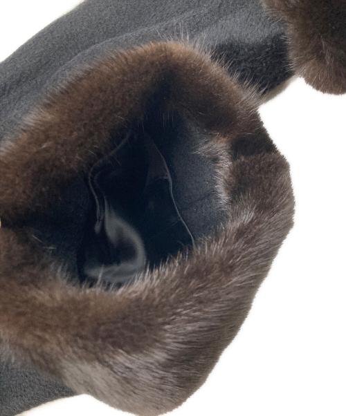 MaxMara（マックスマーラ）MaxMara (マックスマーラ) ベルテッドキャメルガウンコート ブラック サイズ:FB 42/MEX 32/J 44の古着・服飾アイテム