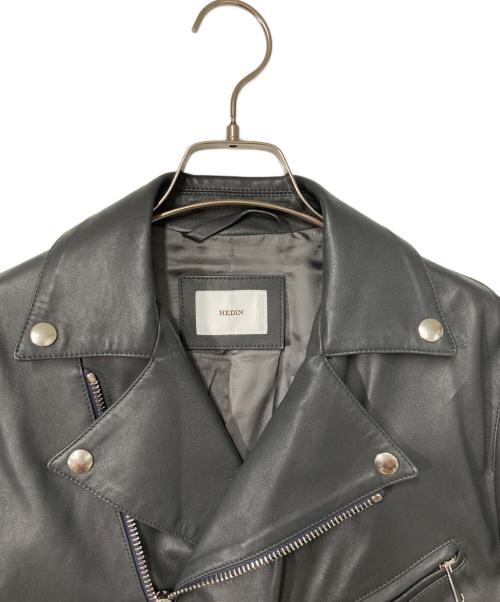 HEDIN（エディン）HEDIN (エディン) FEBE シープスキンダブルライダース グレー サイズ:46の古着・服飾アイテム