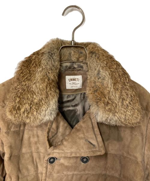 EMMETI（エンメティ）EMMETI (エンメティ) CRISTIANO スエードダウンジャケット ブラウン サイズ:46の古着・服飾アイテム