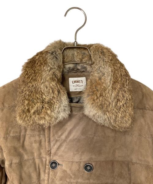 EMMETI（エンメティ）EMMETI (エンメティ) CRISTIANO スエードダウンジャケット ブラウン サイズ:46の古着・服飾アイテム