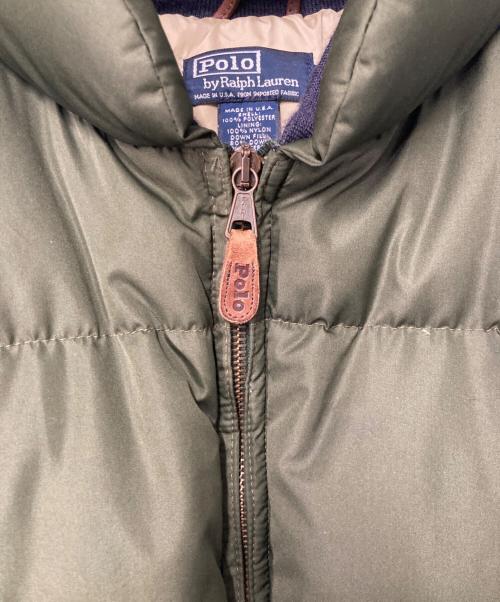 POLO RALPH LAUREN（ポロ・ラルフローレン）POLO RALPH LAUREN (ポロ・ラルフローレン) ポニー刺繍 ダウンジャケット オリーブグリーン サイズ:XLの古着・服飾アイテム