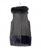 MOTOMACHI Zelalモトマチゼラール）の古着「フォックスファー ムートン リバーシブルロングジレ」｜グレー