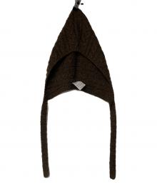 rosy monster（ロージーモンスター）の古着「ハンドニットケーブルズキン」｜ブラウン