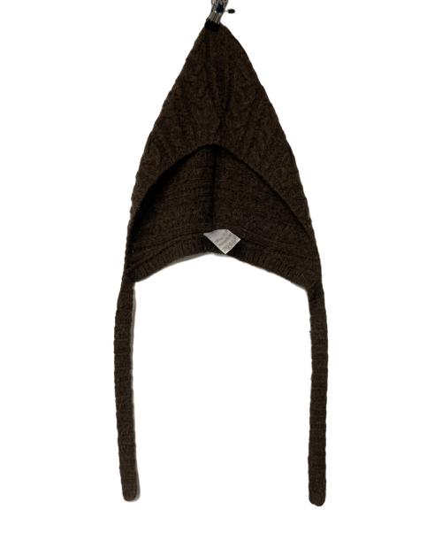 rosy monster（ロージーモンスター）rosy monster (ロージーモンスター) ハンドニットケーブルズキン ブラウンの古着・服飾アイテム