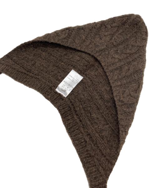 rosy monster（ロージーモンスター）rosy monster (ロージーモンスター) ハンドニットケーブルズキン ブラウンの古着・服飾アイテム