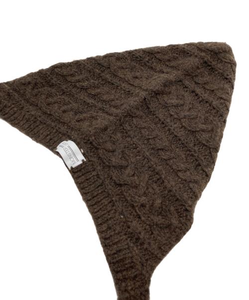 rosy monster（ロージーモンスター）rosy monster (ロージーモンスター) ハンドニットケーブルズキン ブラウンの古着・服飾アイテム