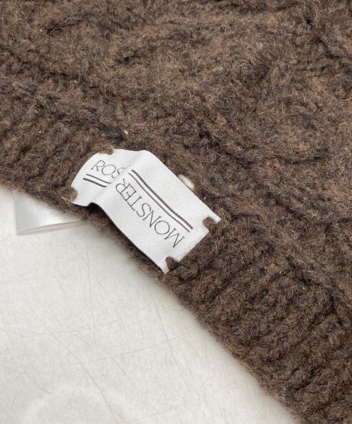 rosy monster（ロージーモンスター）rosy monster (ロージーモンスター) ハンドニットケーブルズキン ブラウンの古着・服飾アイテム