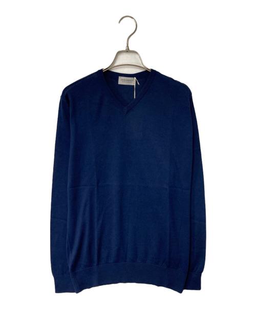 JOHN SMEDLEY（ジョンスメドレー）JOHN SMEDLEY (ジョンスメドレー) SEA ISLAND COTTON Vネックニット ネイビー サイズ:Sの古着・服飾アイテム