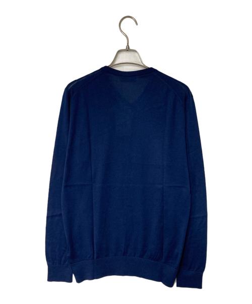 JOHN SMEDLEY（ジョンスメドレー）JOHN SMEDLEY (ジョンスメドレー) SEA ISLAND COTTON Vネックニット ネイビー サイズ:Sの古着・服飾アイテム