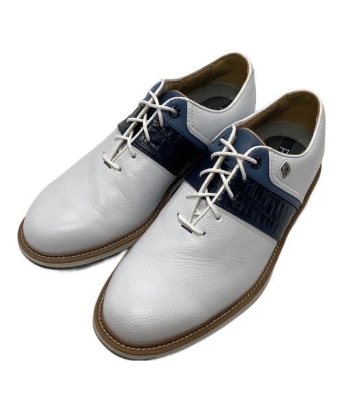 FOOT-JOY（フットジョイ）Foot-Joy (フットジョイ) DRYJOYS PREMIERE PACKARD Laced ゴルフシューズ ホワイト×ネイビー サイズ:JP24.5/USA6 1/2の古着・服飾アイテム