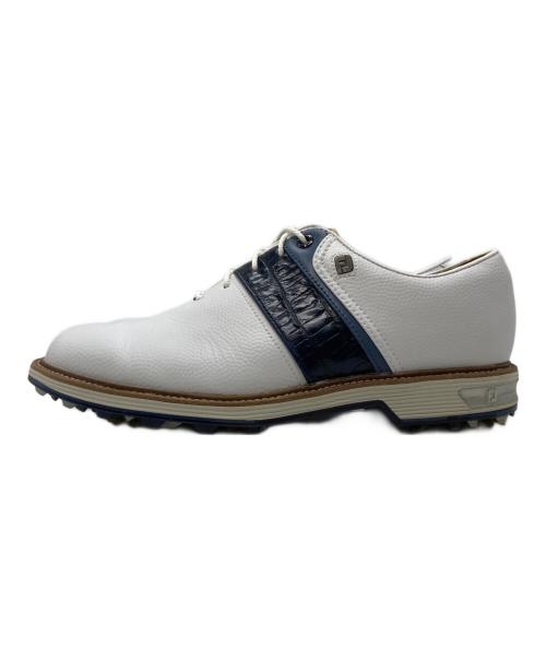 FOOT-JOY（フットジョイ）Foot-Joy (フットジョイ) DRYJOYS PREMIERE PACKARD Laced ゴルフシューズ ホワイト×ネイビー サイズ:JP24.5/USA6 1/2の古着・服飾アイテム