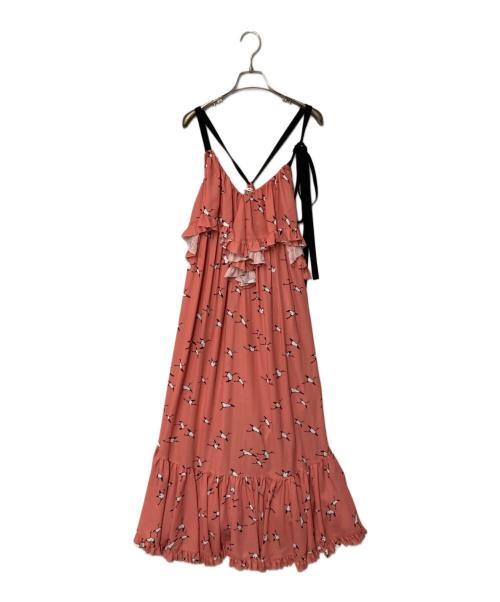 styling/（スタイリング）styling/ (スタイリング) 総柄ワンピース オレンジ サイズ:FREEの古着・服飾アイテム