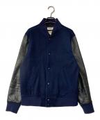 Ron Herman×SURT×PLAY BOYロンハーマン×サート×プレイボーイ）の古着「レザー切替スタジャン」｜ネイビー