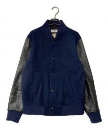 Ron Herman×SURT×PLAY BOY（ロンハーマン×サート×プレイボーイ）の古着「レザー切替スタジャン」｜ネイビー