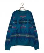 PENDLETONペンドルトン）の古着「80's~ USA製 ネイティブ柄ウールニット」｜ブルー