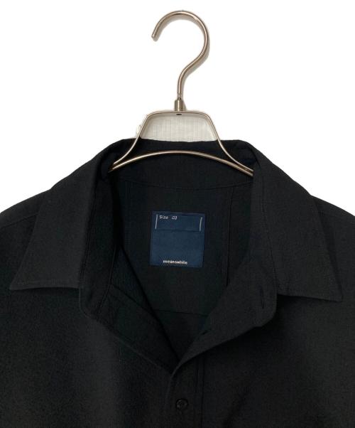 meanswhile（ミーンズワイル）meanswhile (ミーンズワイル) Wool Seersucker Side Slit L/S SH ブラック サイズ:03の古着・服飾アイテム