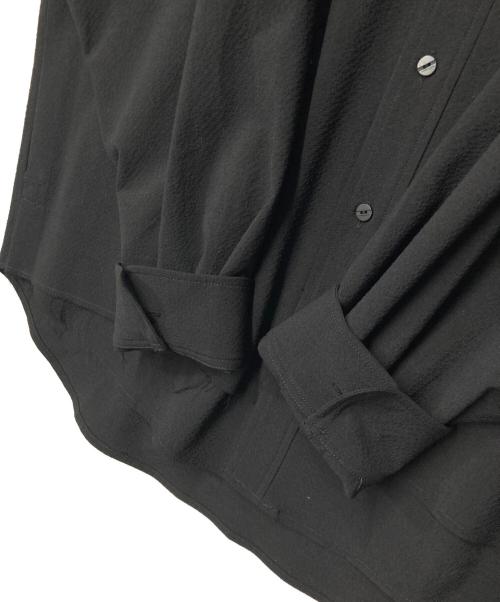 meanswhile（ミーンズワイル）meanswhile (ミーンズワイル) Wool Seersucker Side Slit L/S SH ブラック サイズ:03の古着・服飾アイテム