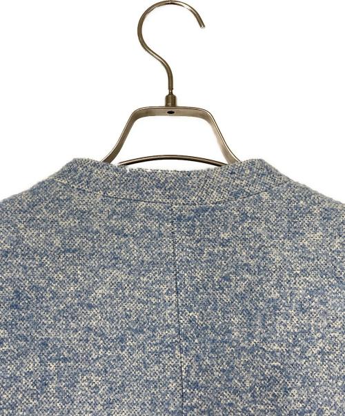 Leilian（レリアン）Leilian (レリアン) ツイード比翼スタンドカラーコート ブルー サイズ:13+の古着・服飾アイテム