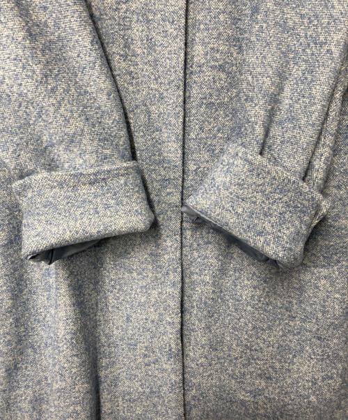Leilian（レリアン）Leilian (レリアン) ツイード比翼スタンドカラーコート ブルー サイズ:13+の古着・服飾アイテム