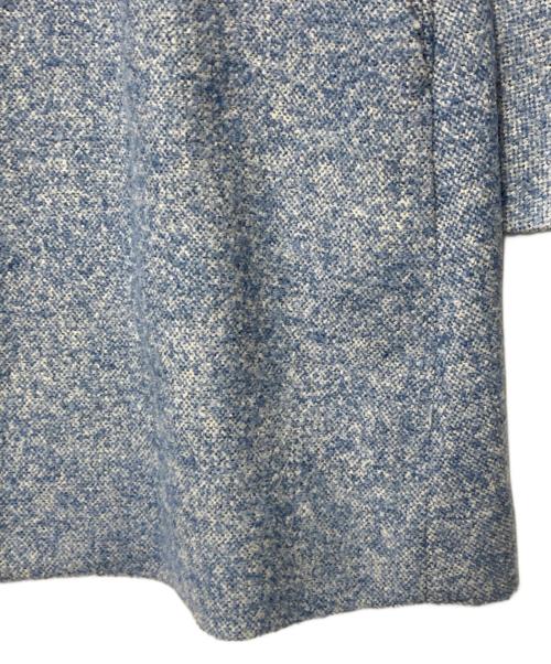 Leilian（レリアン）Leilian (レリアン) ツイード比翼スタンドカラーコート ブルー サイズ:13+の古着・服飾アイテム
