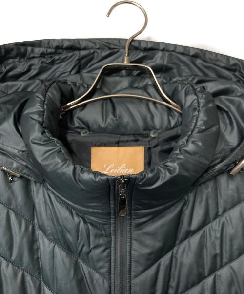 Leilian WHITE LABEL（レリアン ホワイトレーベル）LEILIAN WHITE LABEL (レリアン ホワイトレーベル) フーデッドキルティングコート グレイッシュグリーン サイズ:13の古着・服飾アイテム
